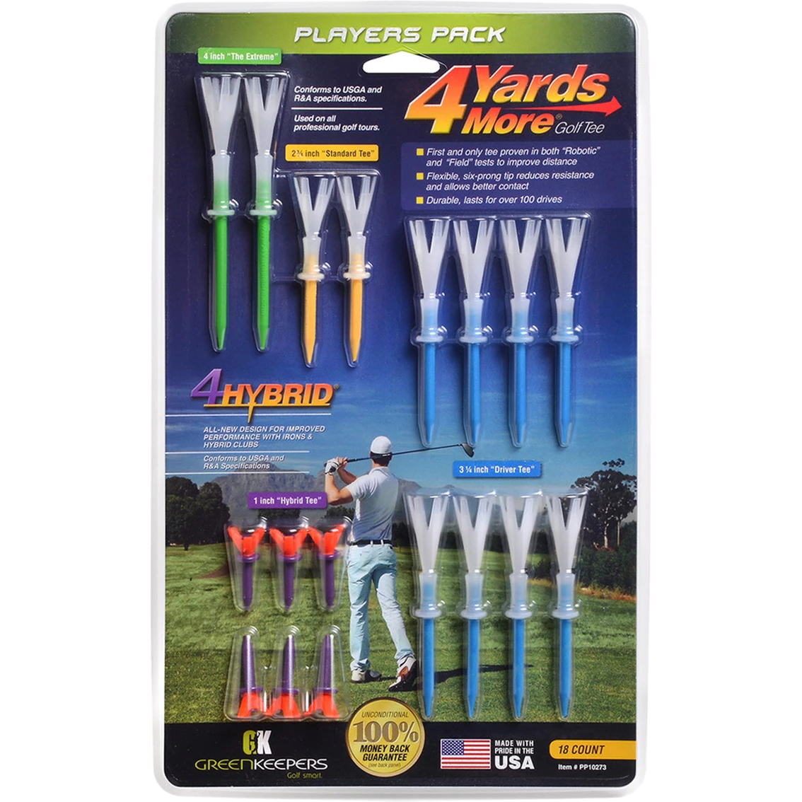 Discount ✨ Green Keepers, Inc. 4 Yards More Players Pack Performance Golf Tees ⭐ 3 Discount ✨ Green Keepers, Inc. 4 Yards More Players Pack Performance Golf Tees ⭐