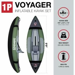 Hot Sale 🤩 Avalanche Voyager 1 Person Inflatable Kayak Set, Green 💯 -Sports Outdoor Games Store unnamed file 393