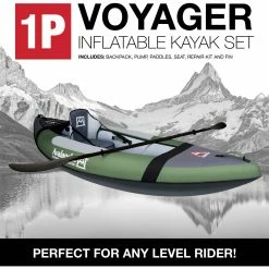 Hot Sale 🤩 Avalanche Voyager 1 Person Inflatable Kayak Set, Green 💯 -Sports Outdoor Games Store unnamed file 395