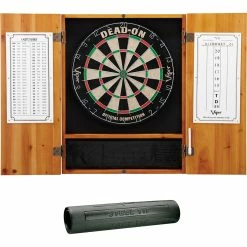 New 🌟 Viper Metropolitan Oak Steel Tip Dartboard Cabinet Bundle ⭐